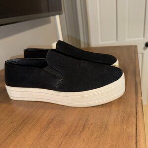 Steve Madden Gills Platform Slip-On Sneaker, Suede Black, Size 9